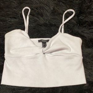 White Forever 21 Crop Tank Top
